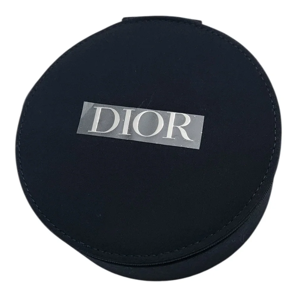 Dior Parfums Navy Recycled Cotton Round Vanity Cosmetic Case‎ with Mirror